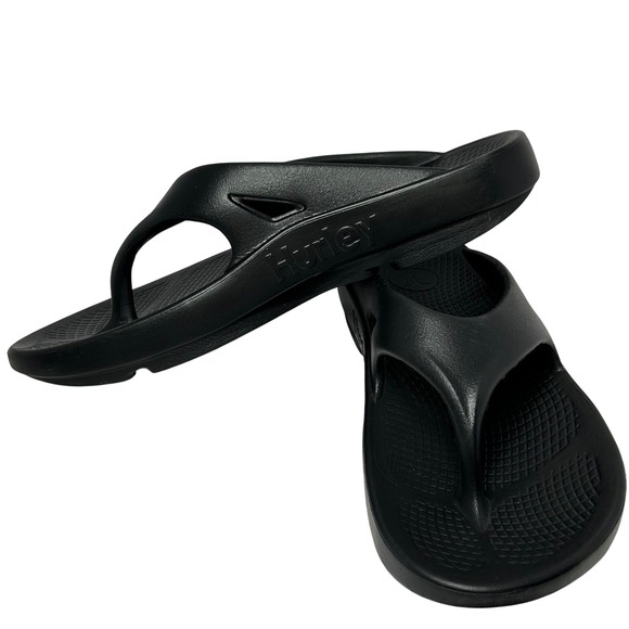 Hurley Men's Black Thong Sandals Slides Comfort Cushioned Flip Flops Size 10 - Picture 1 of 9